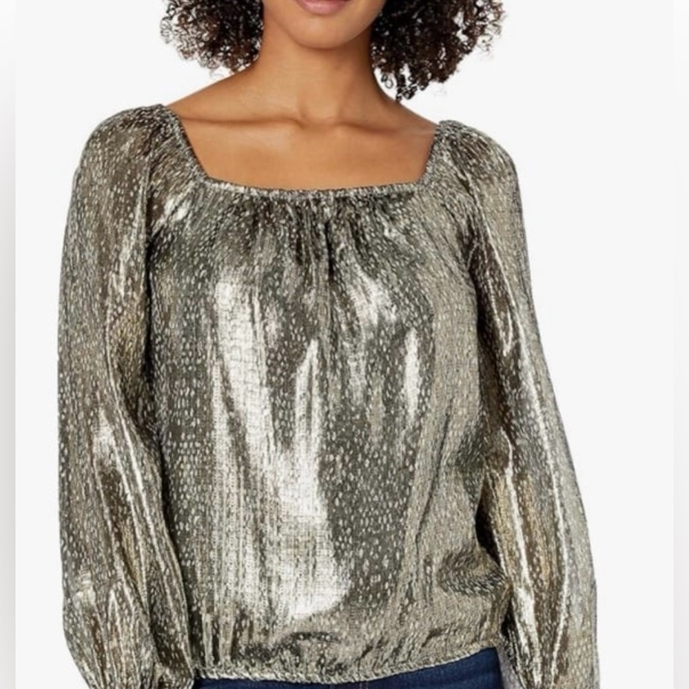 Ramy Brook Women's Snake Printed Abby Long Sleeve TOP, Nickel Combo, Large